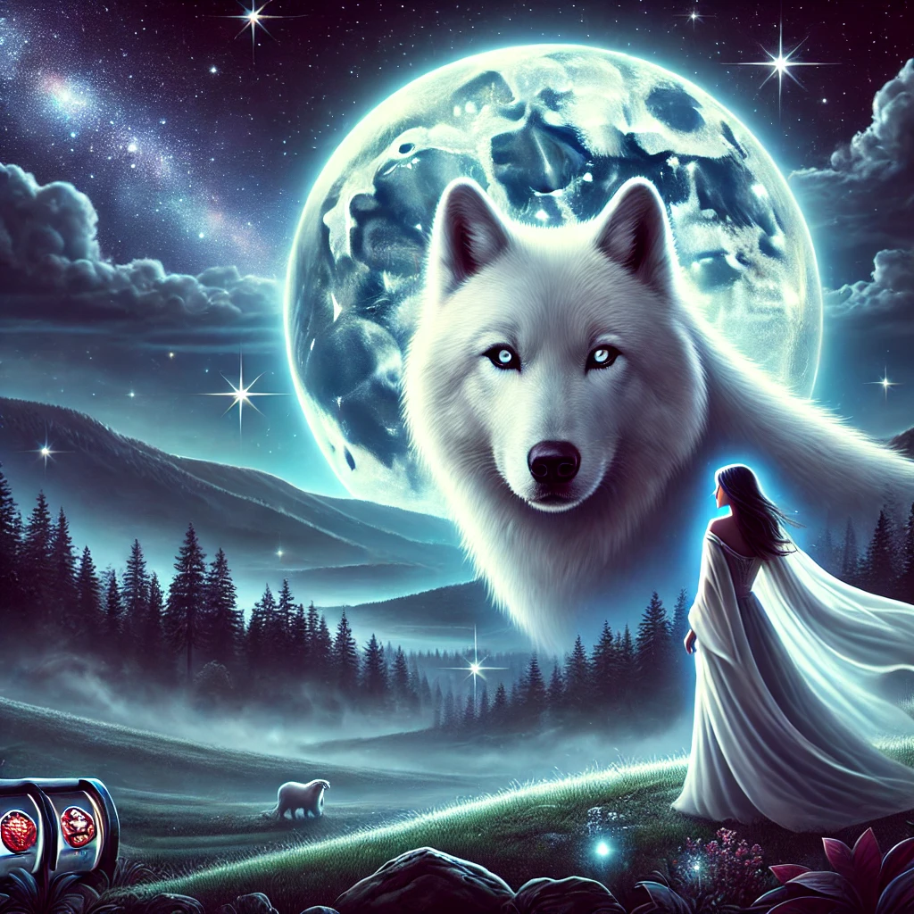 Lady Wolf Moon Mystical Journey